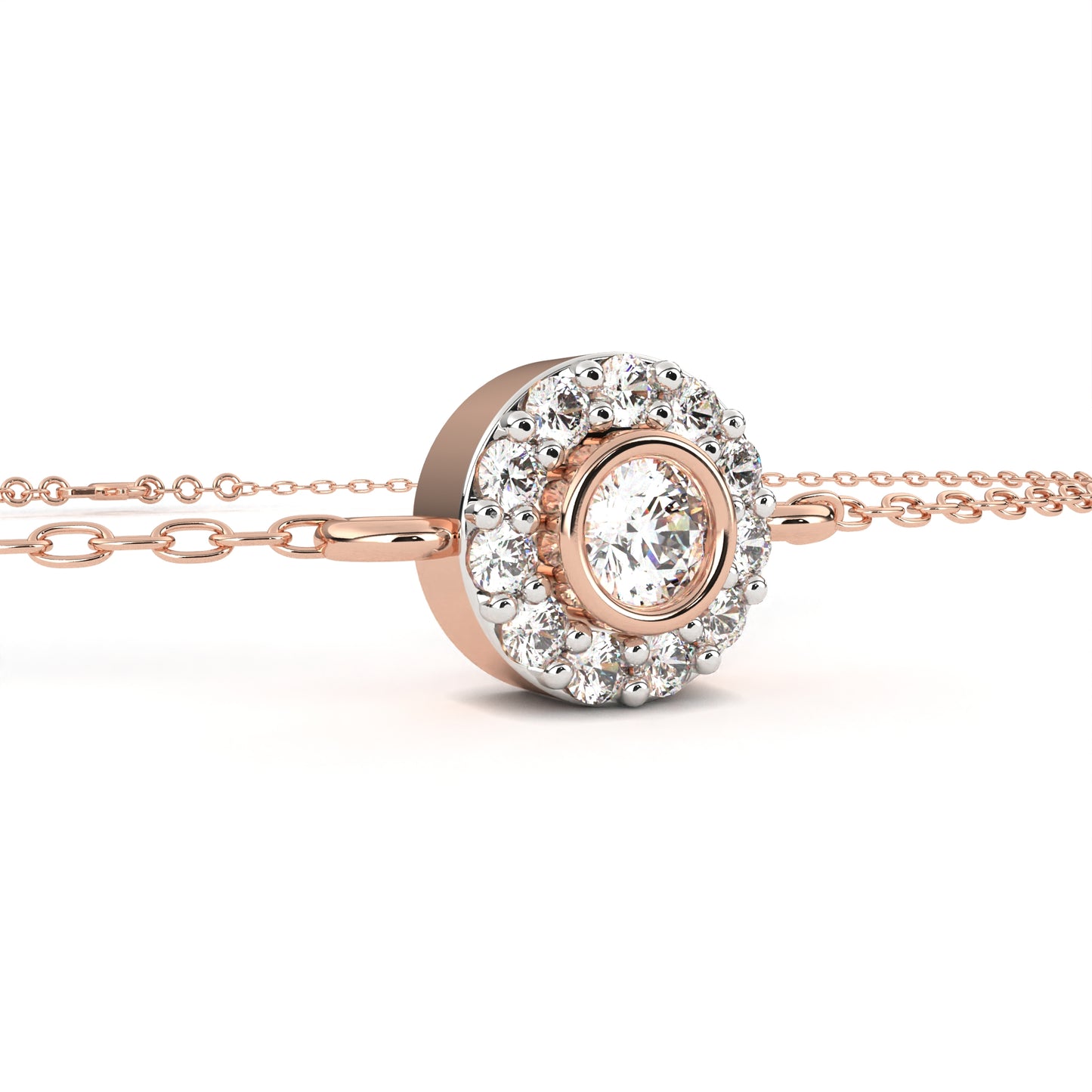 lumière halo lab grown diamond chain bracelet