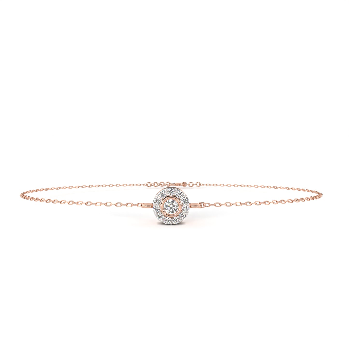 lumière halo lab grown diamond chain bracelet