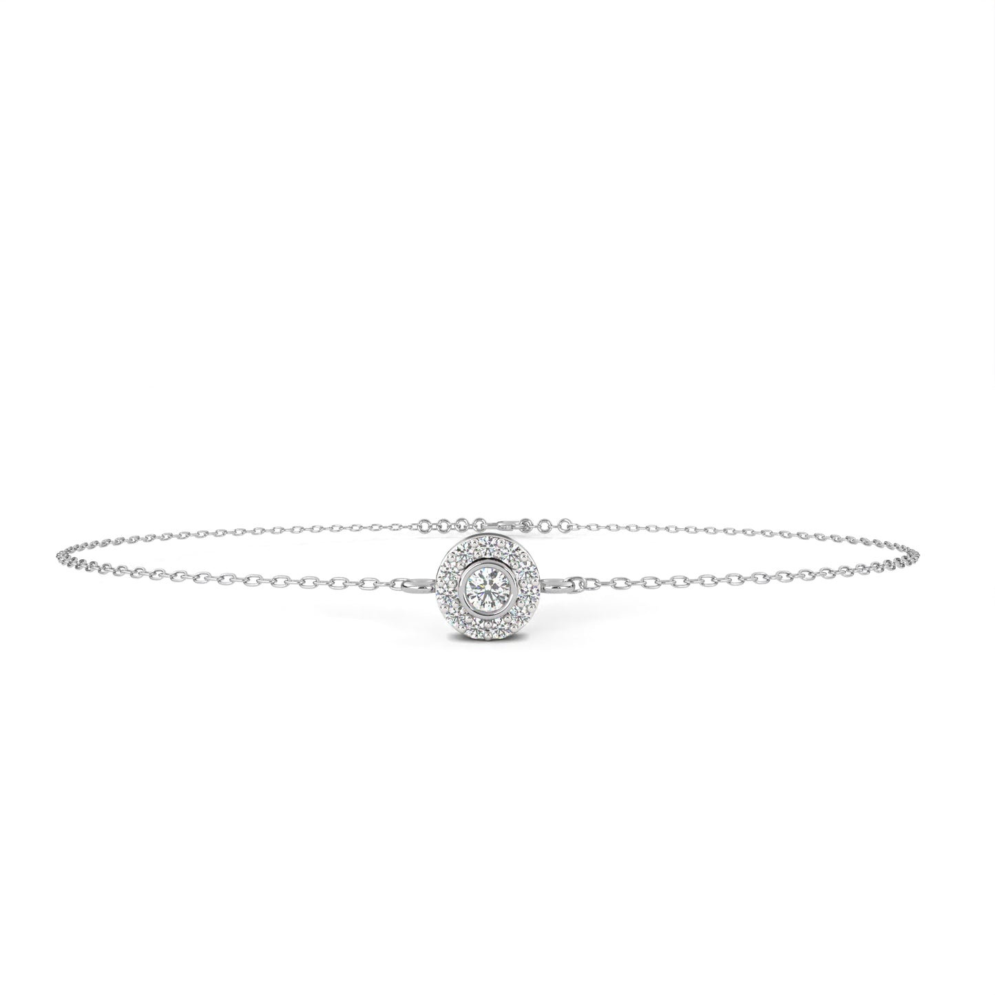lumière halo lab grown diamond chain bracelet