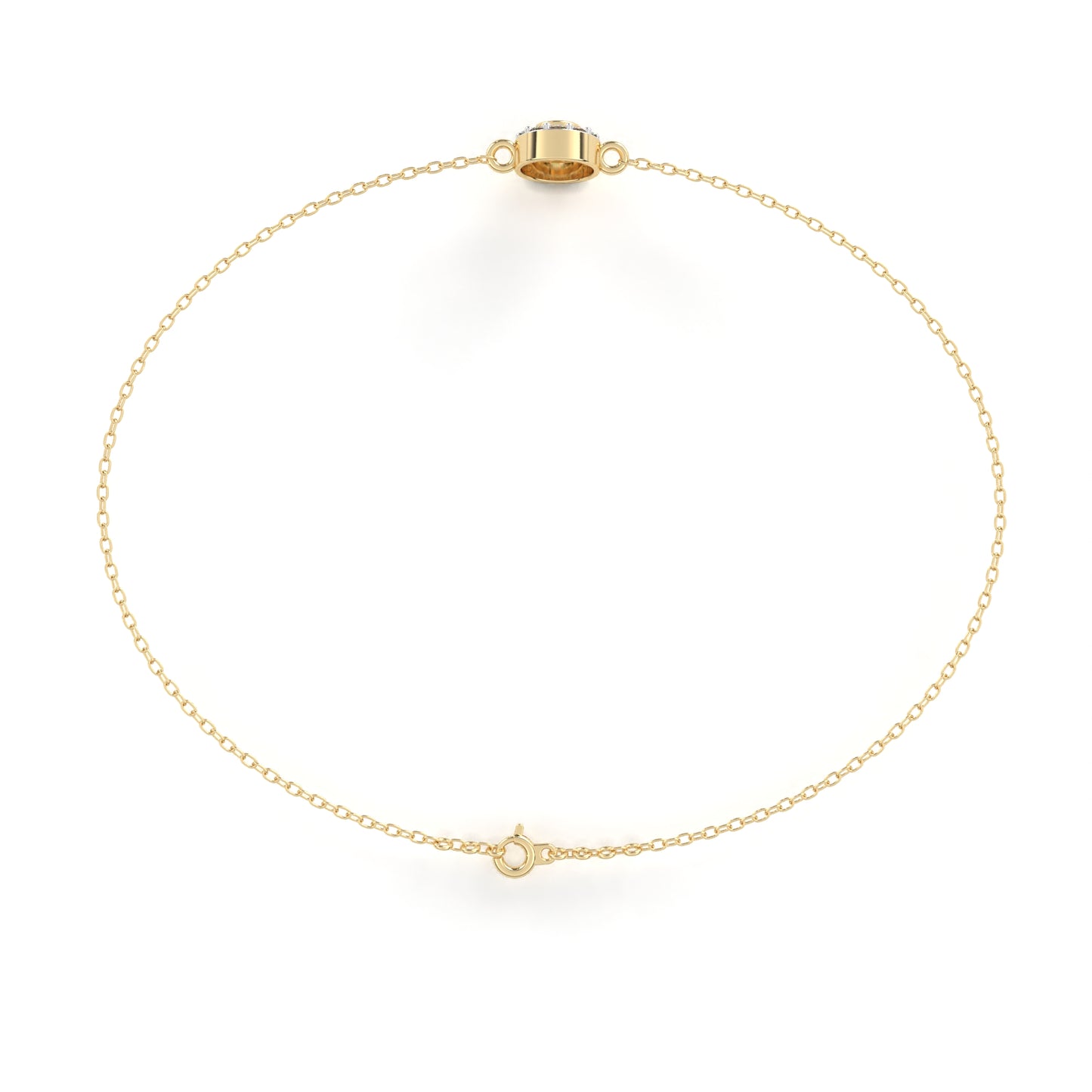 lumière halo lab grown diamond chain bracelet