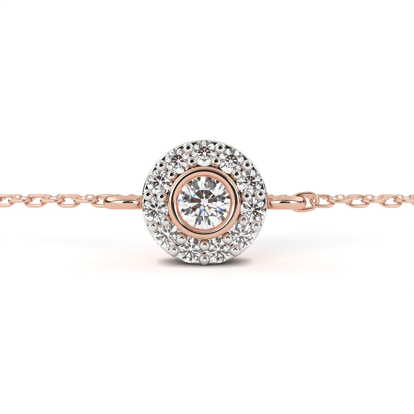 lumière halo lab grown diamond chain bracelet