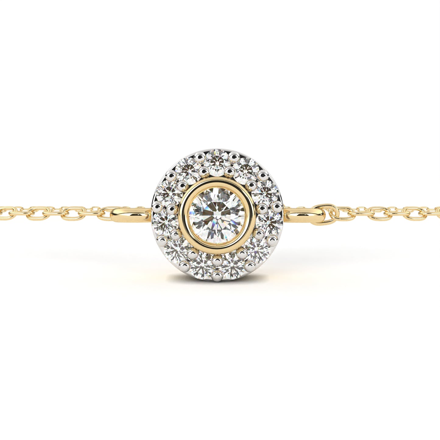 lumière halo lab grown diamond chain bracelet