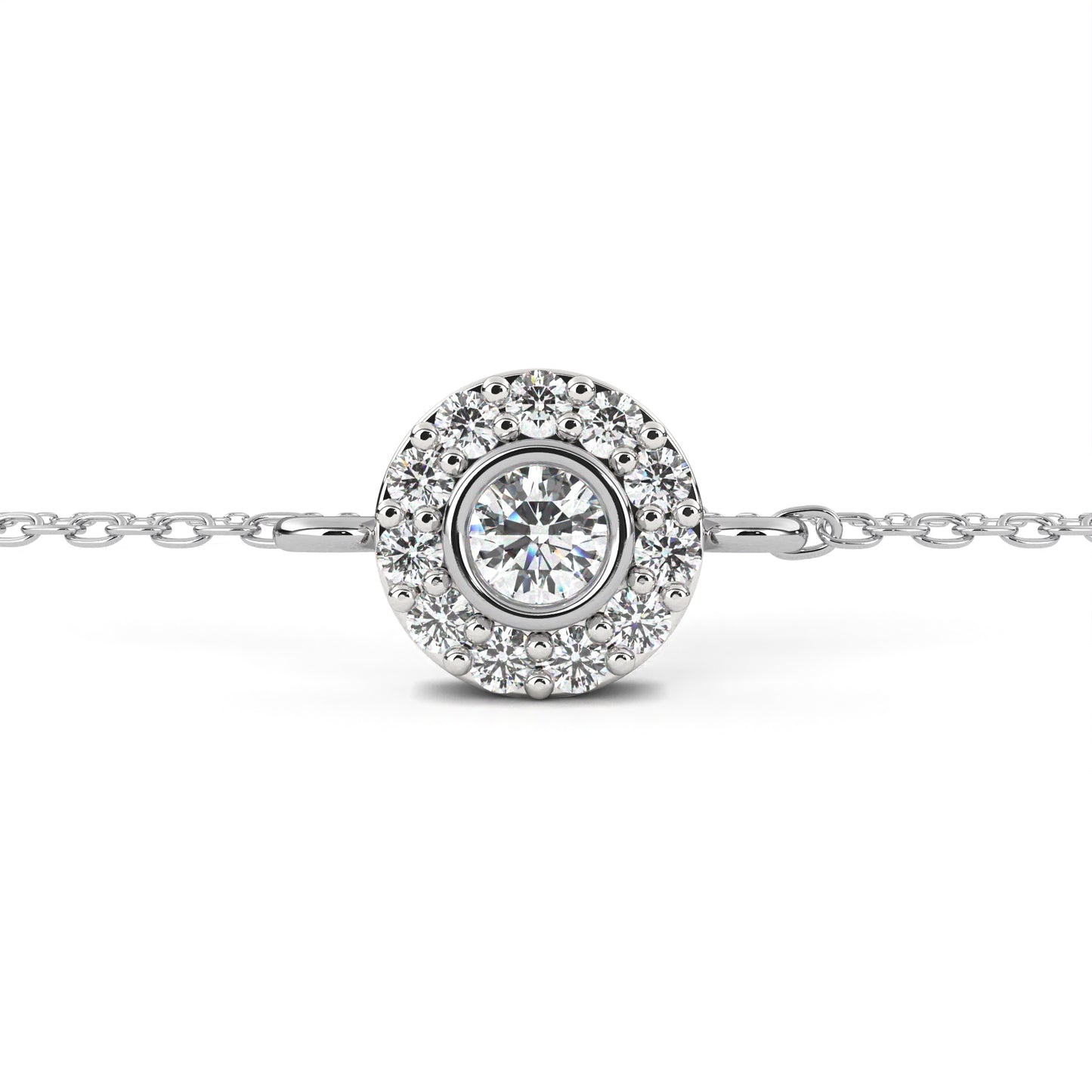 lumière halo lab grown diamond chain bracelet