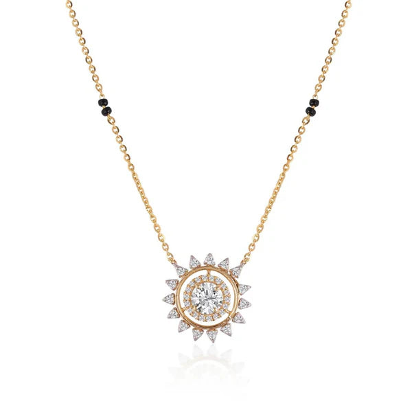 modern sun solitaire mangalsutra