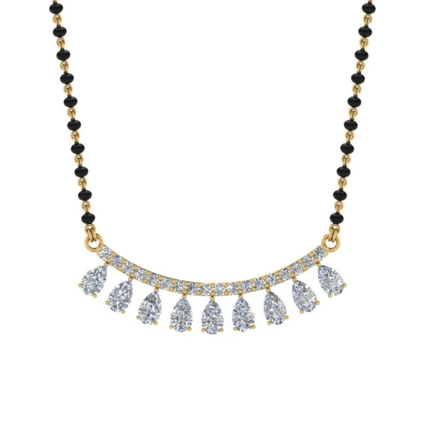 9-stone modern diamond mangalsutra