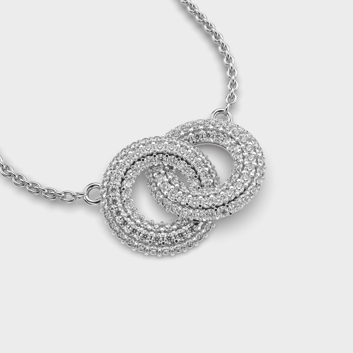 intertwined diamond circles pendant