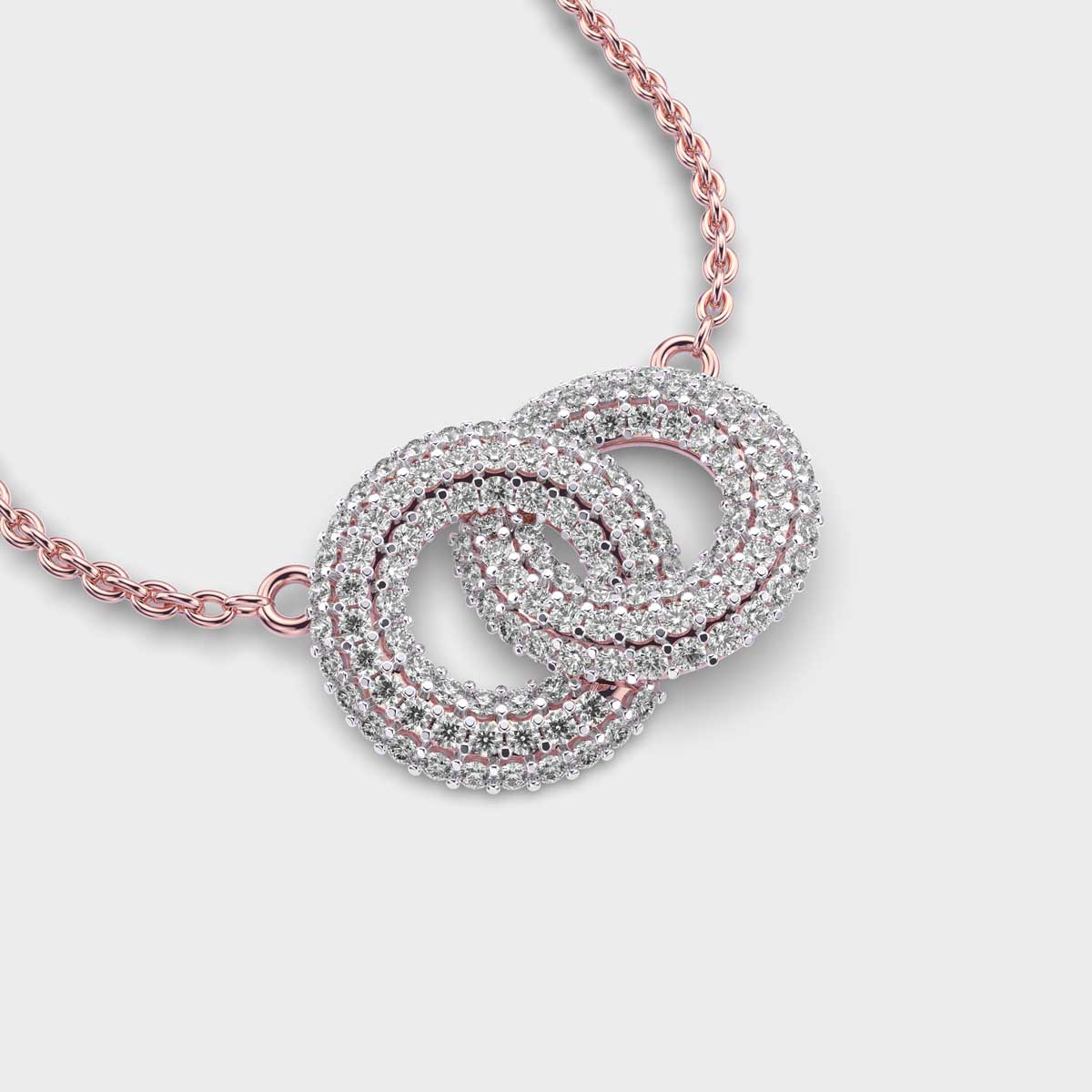 intertwined diamond circles pendant