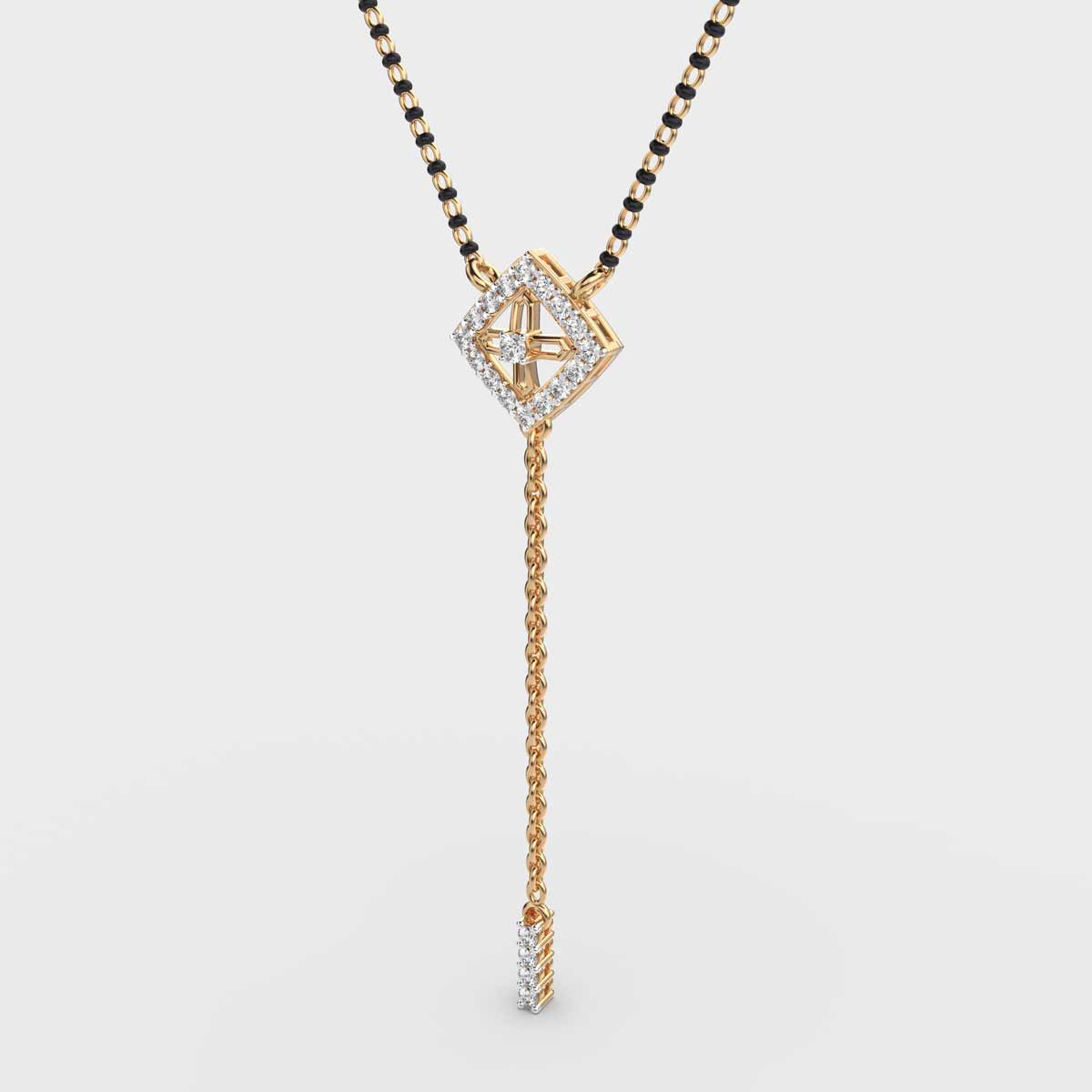 cute cube diamond pendant (with chain)