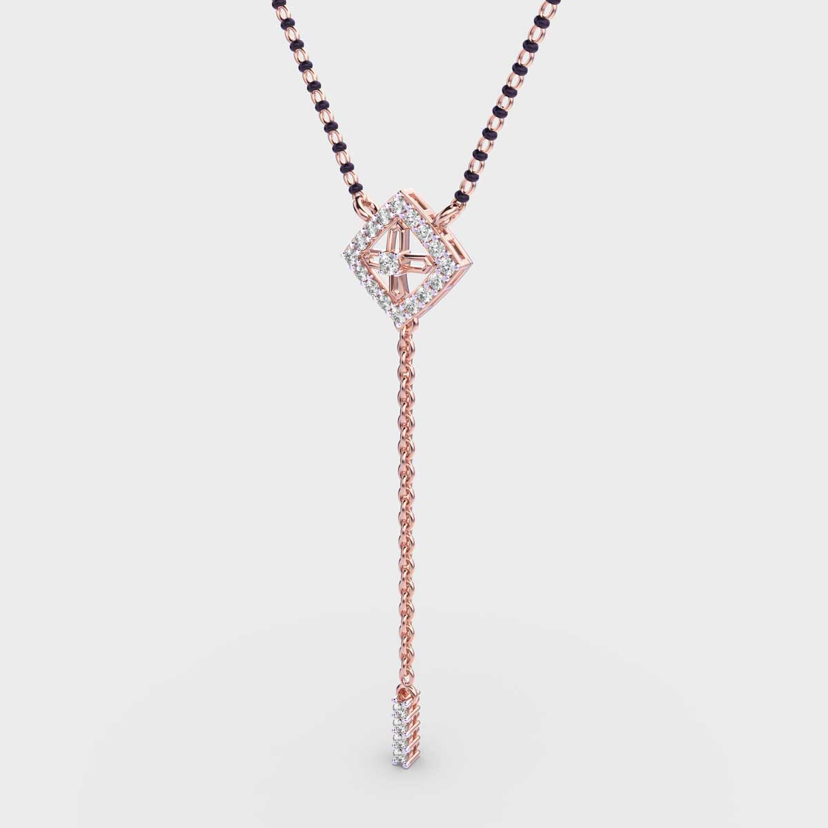 cute cube diamond pendant (with chain)