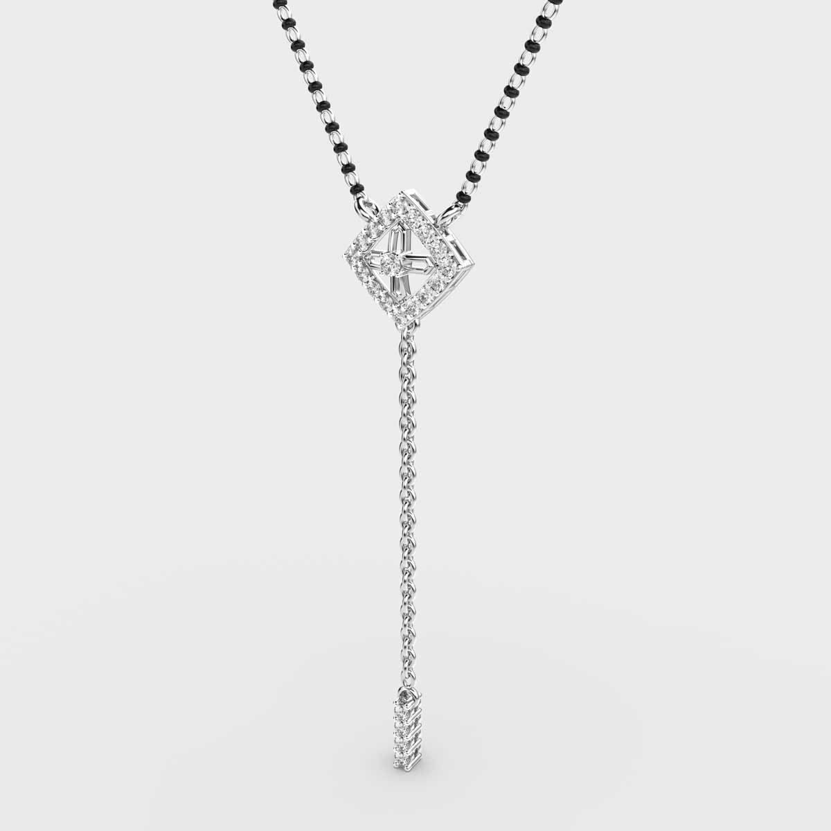 cute cube diamond pendant (with chain)