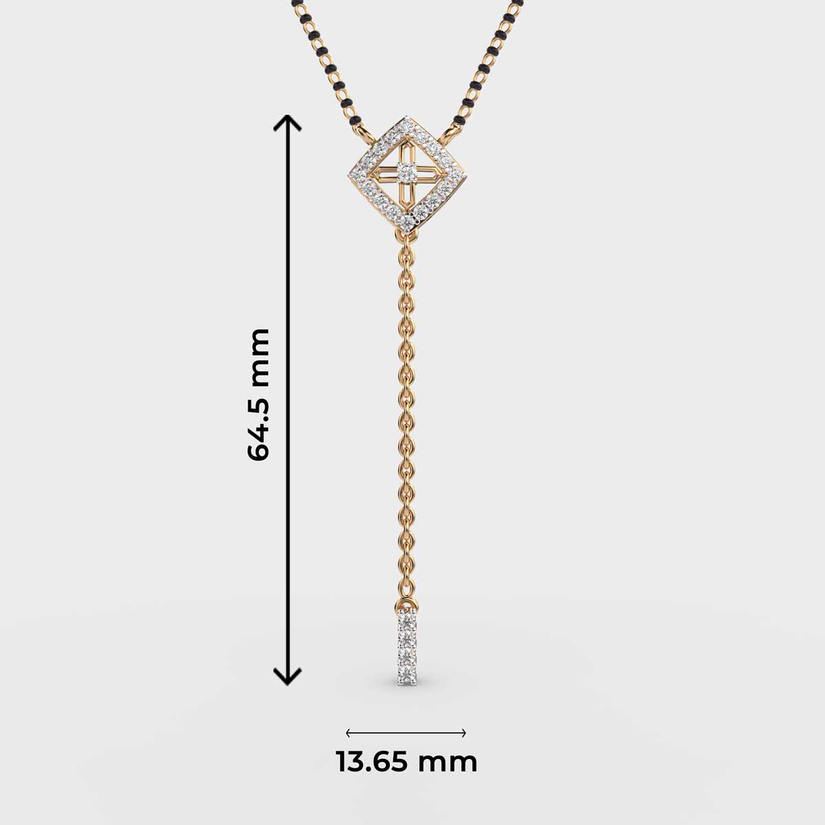 cute cube diamond pendant (with chain)