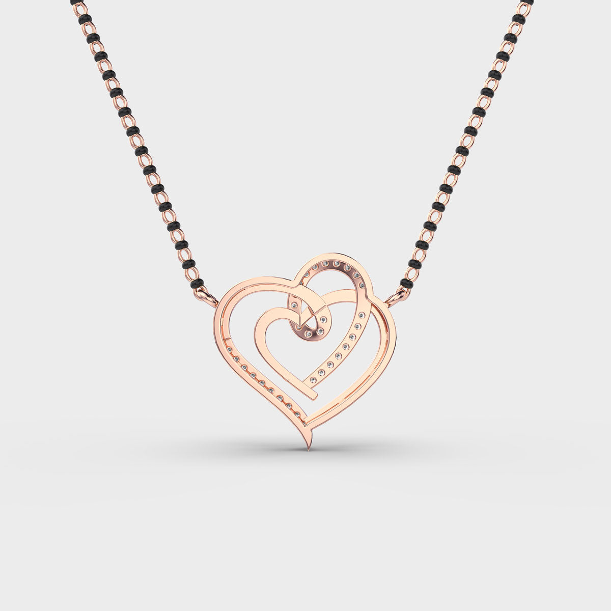 connected hearts diamond mangalsutra (with chain)