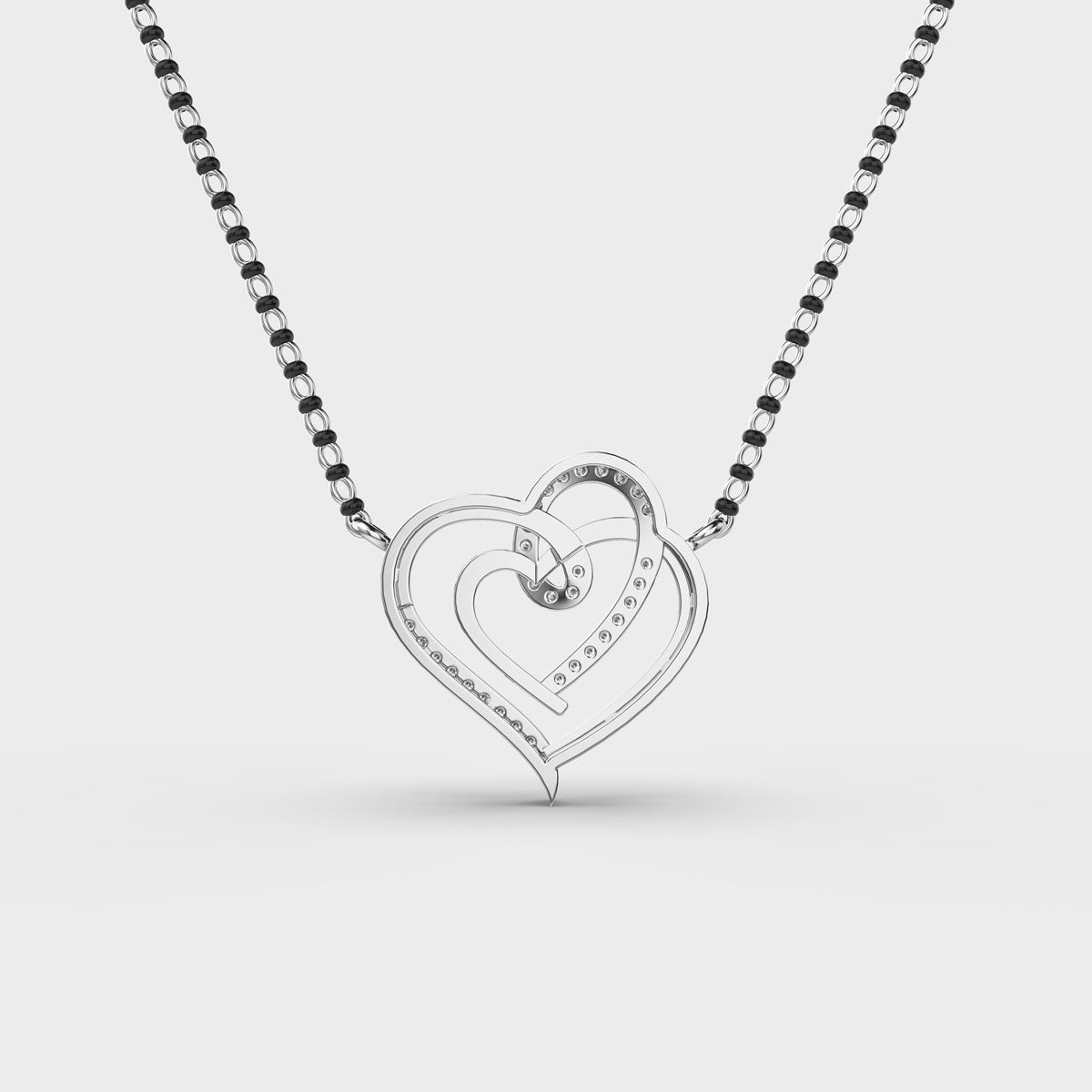 connected hearts diamond mangalsutra (with chain)