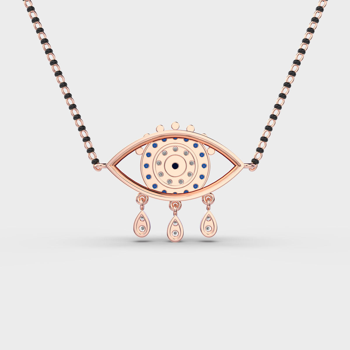 starry evil eye diamond mangalsutra (with chain)