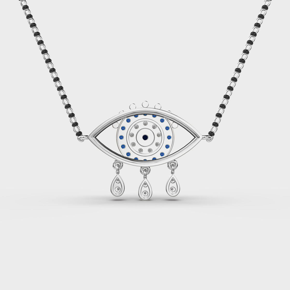 starry evil eye diamond mangalsutra (with chain)