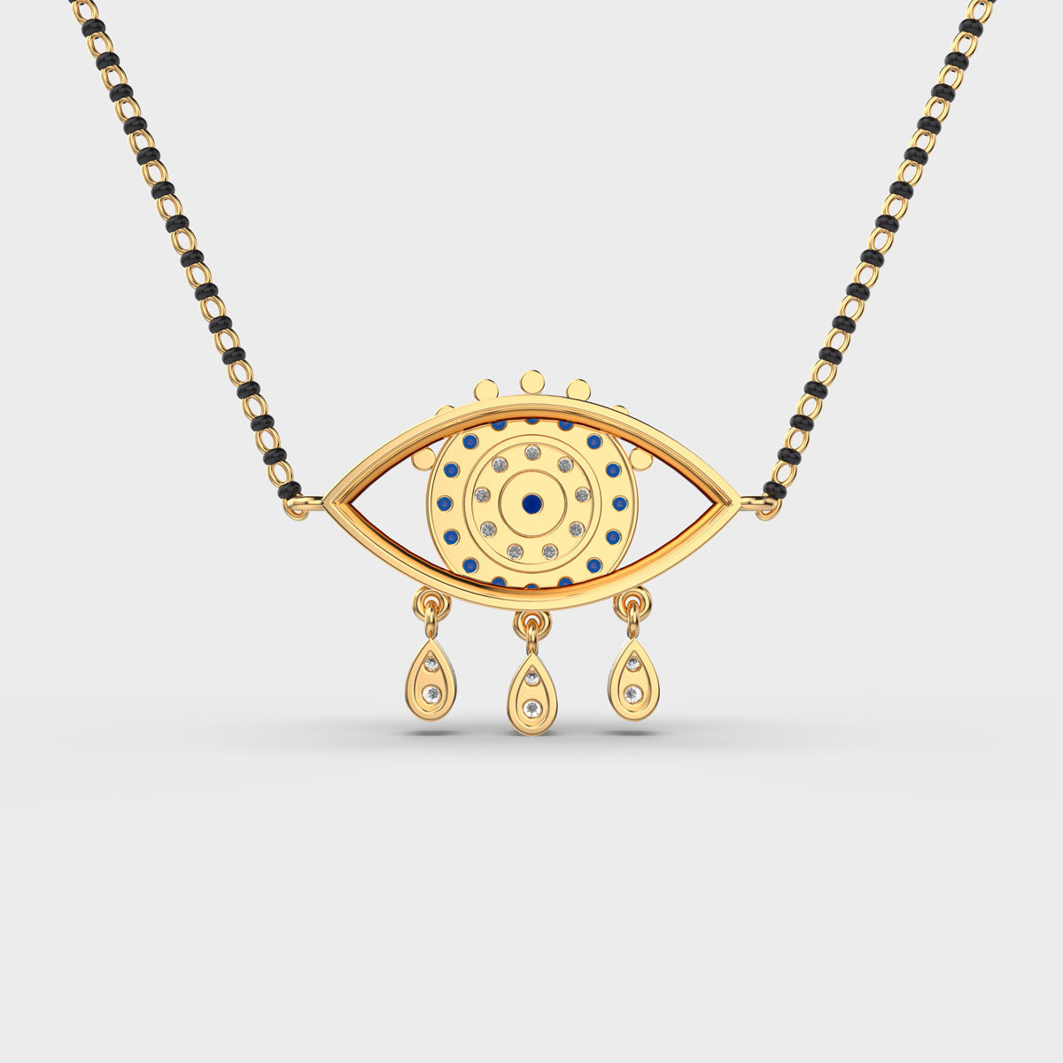 starry evil eye diamond mangalsutra (with chain)