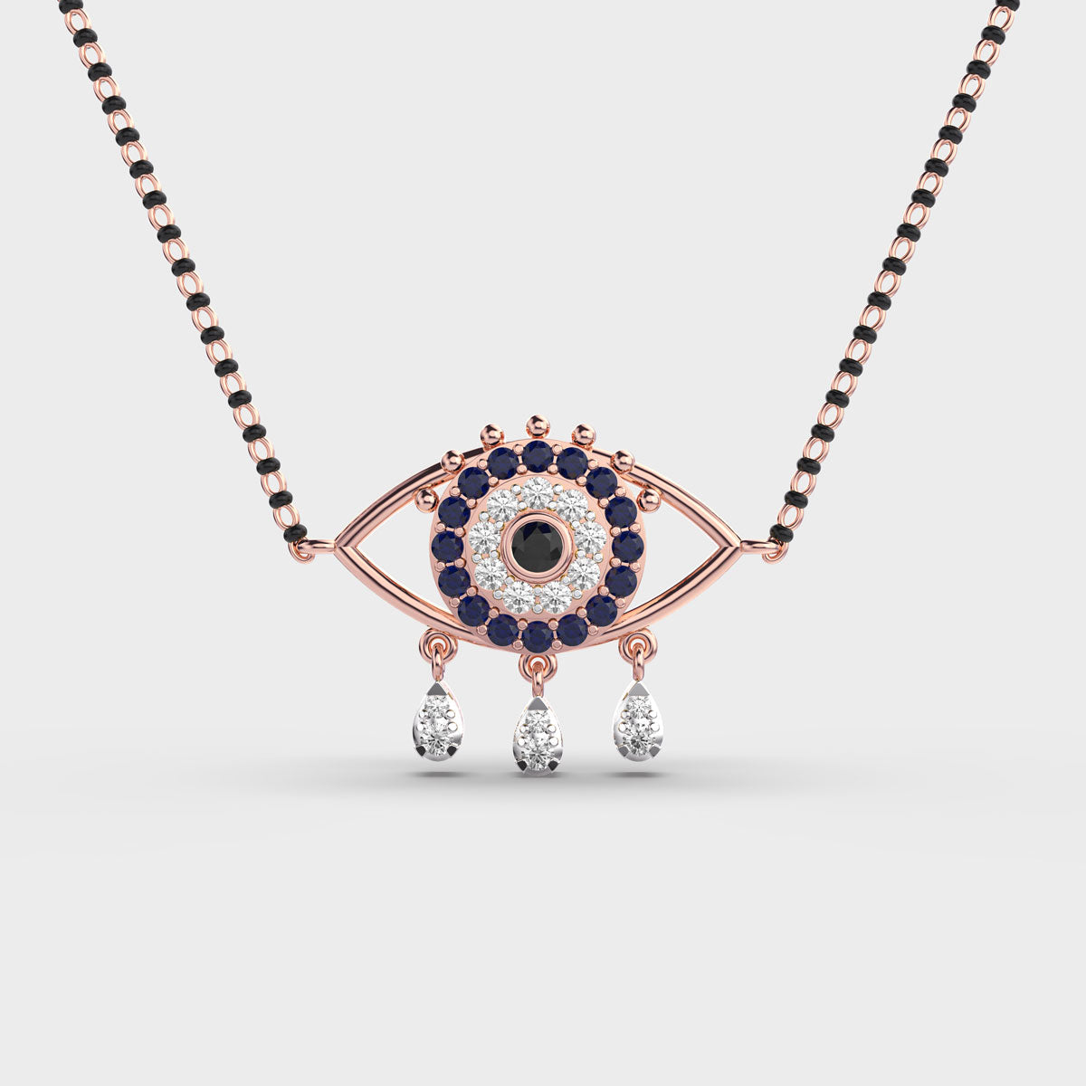 starry evil eye diamond mangalsutra (with chain)