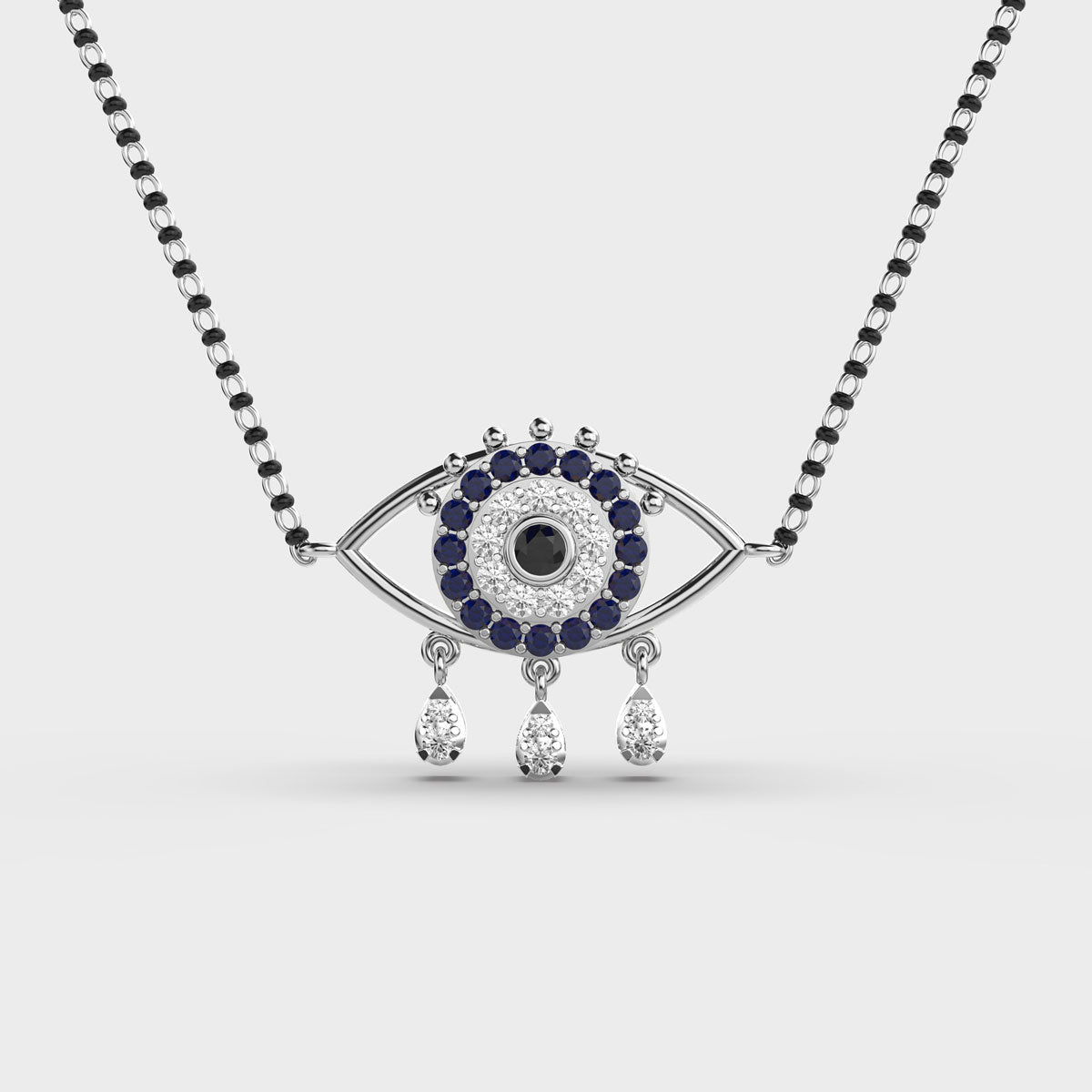starry evil eye diamond mangalsutra (with chain)