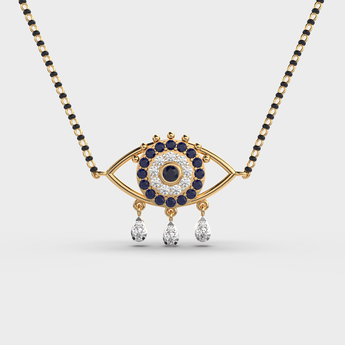 starry evil eye diamond mangalsutra (with chain)