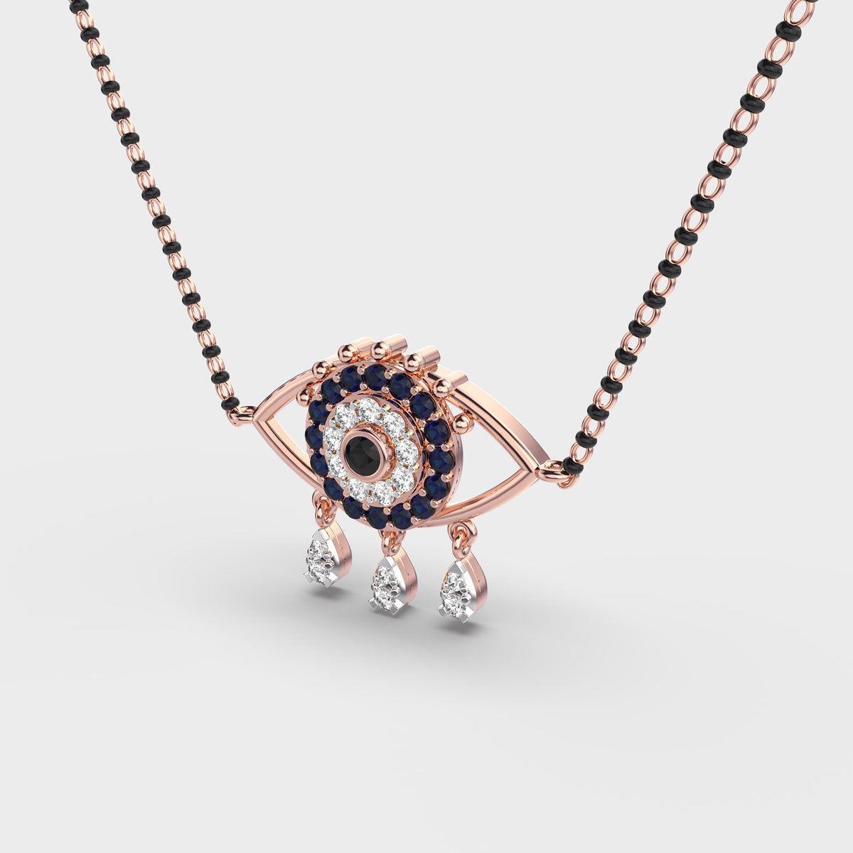 starry evil eye diamond mangalsutra (with chain)