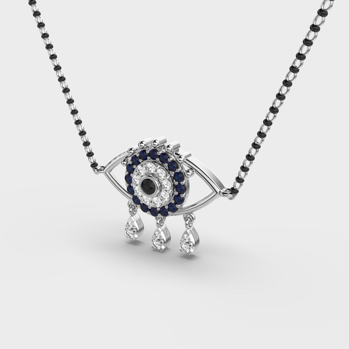 starry evil eye diamond mangalsutra (with chain)