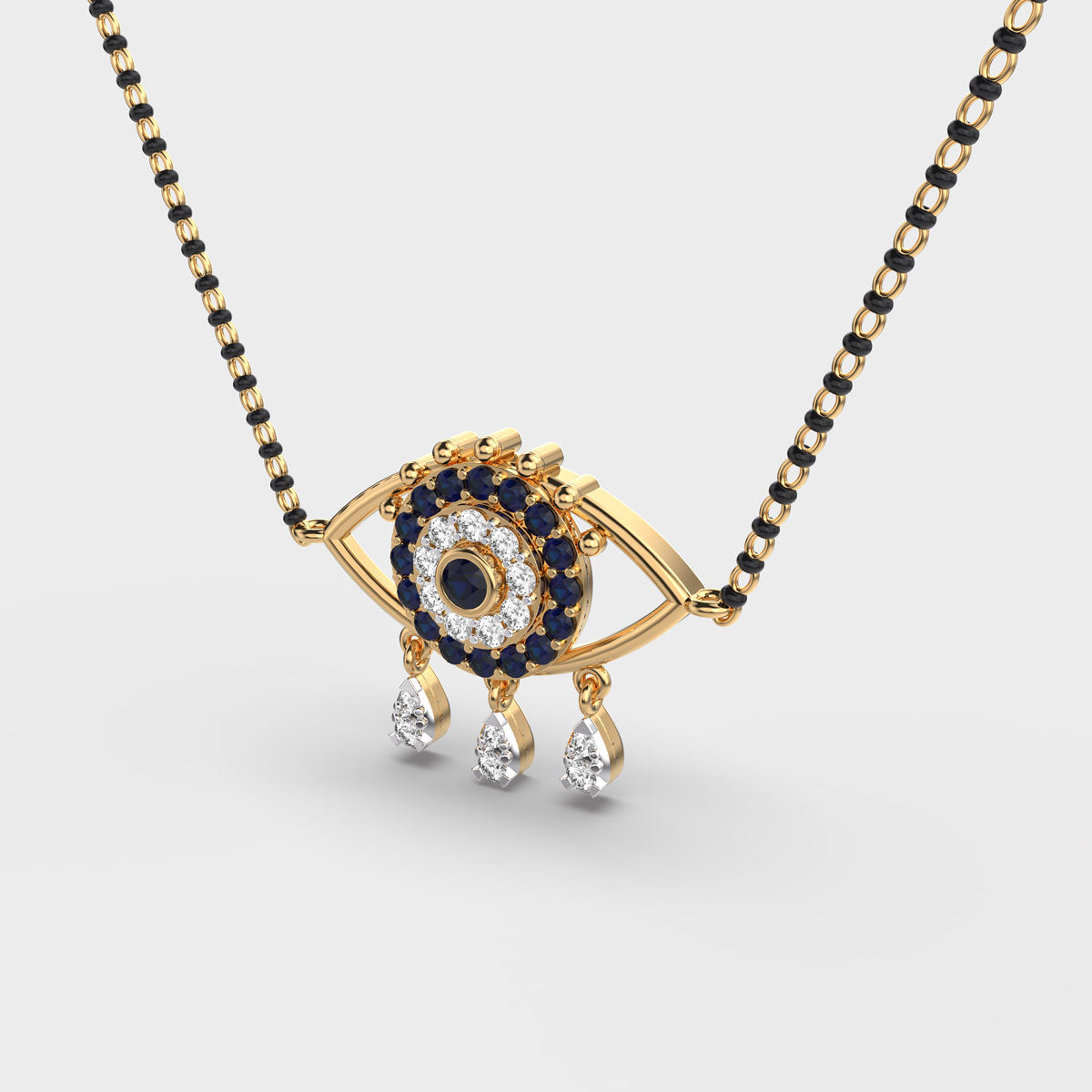starry evil eye diamond mangalsutra (with chain)