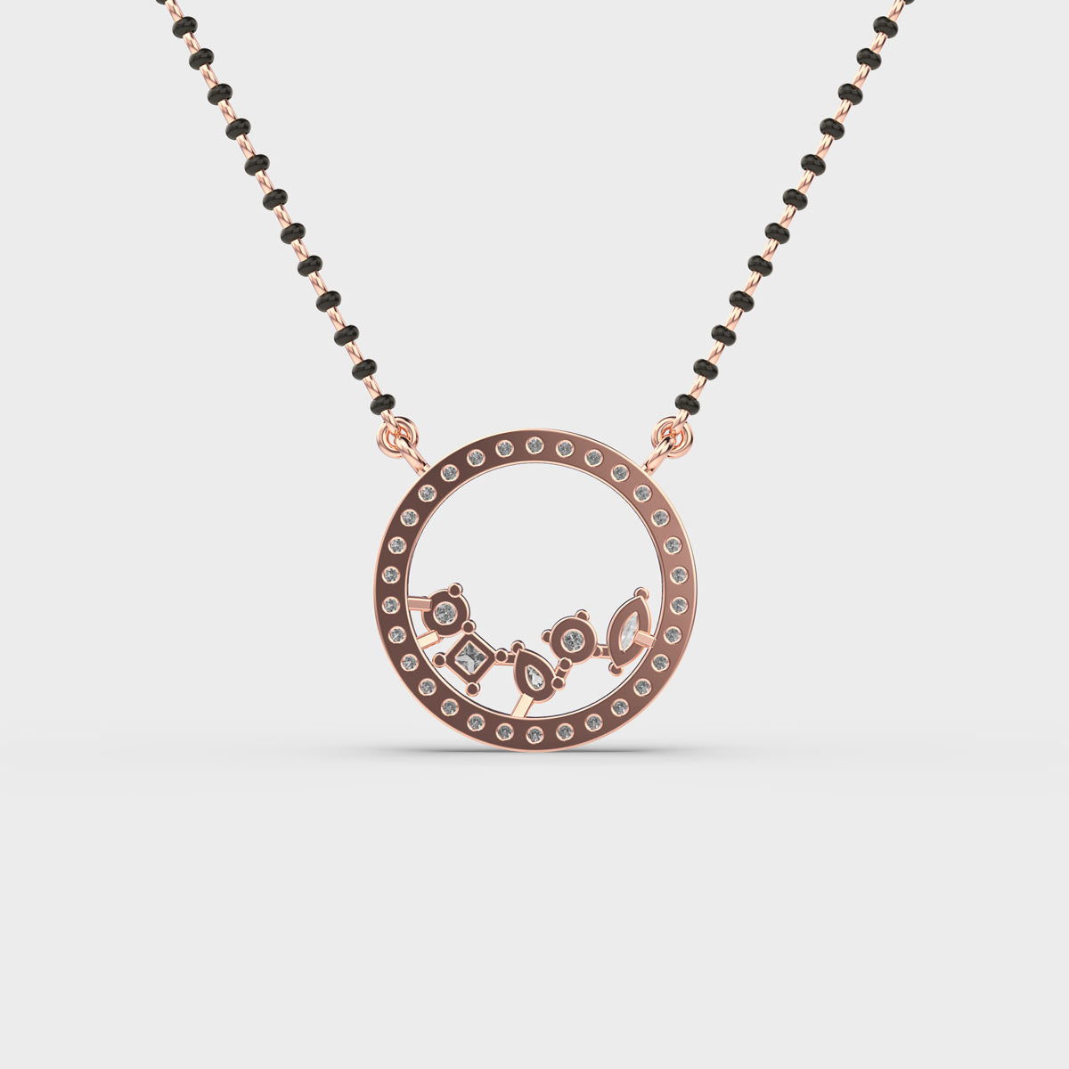 velvet circle diamond pendant