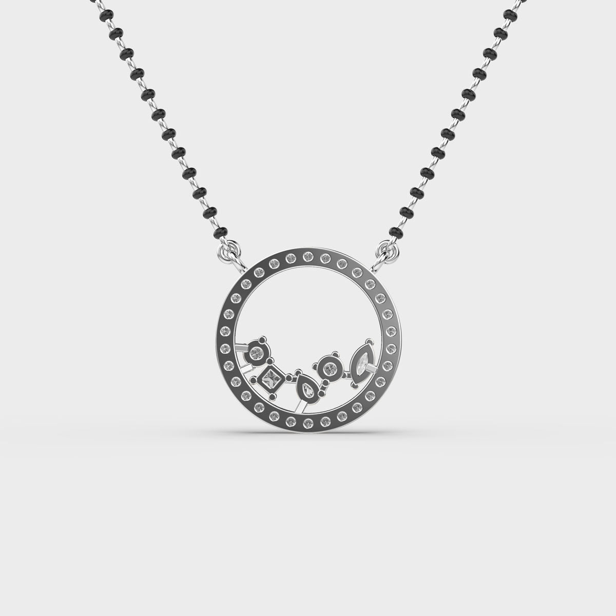velvet circle diamond pendant