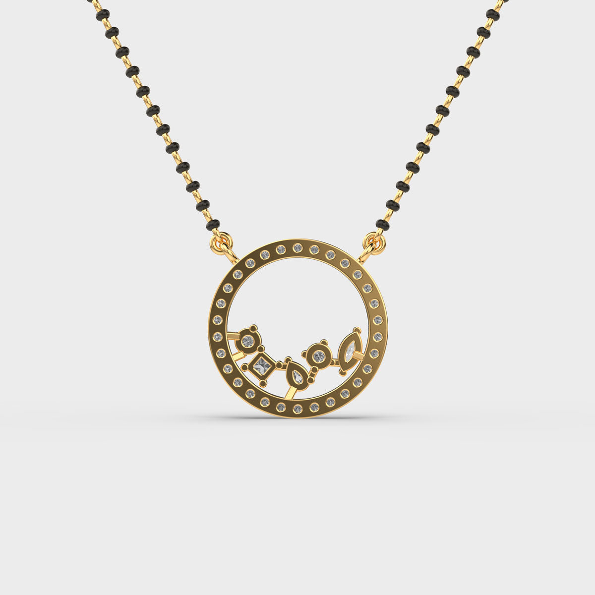 velvet circle diamond pendant