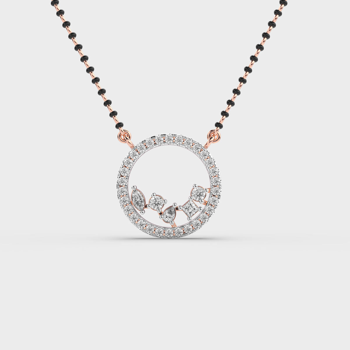 velvet circle diamond pendant