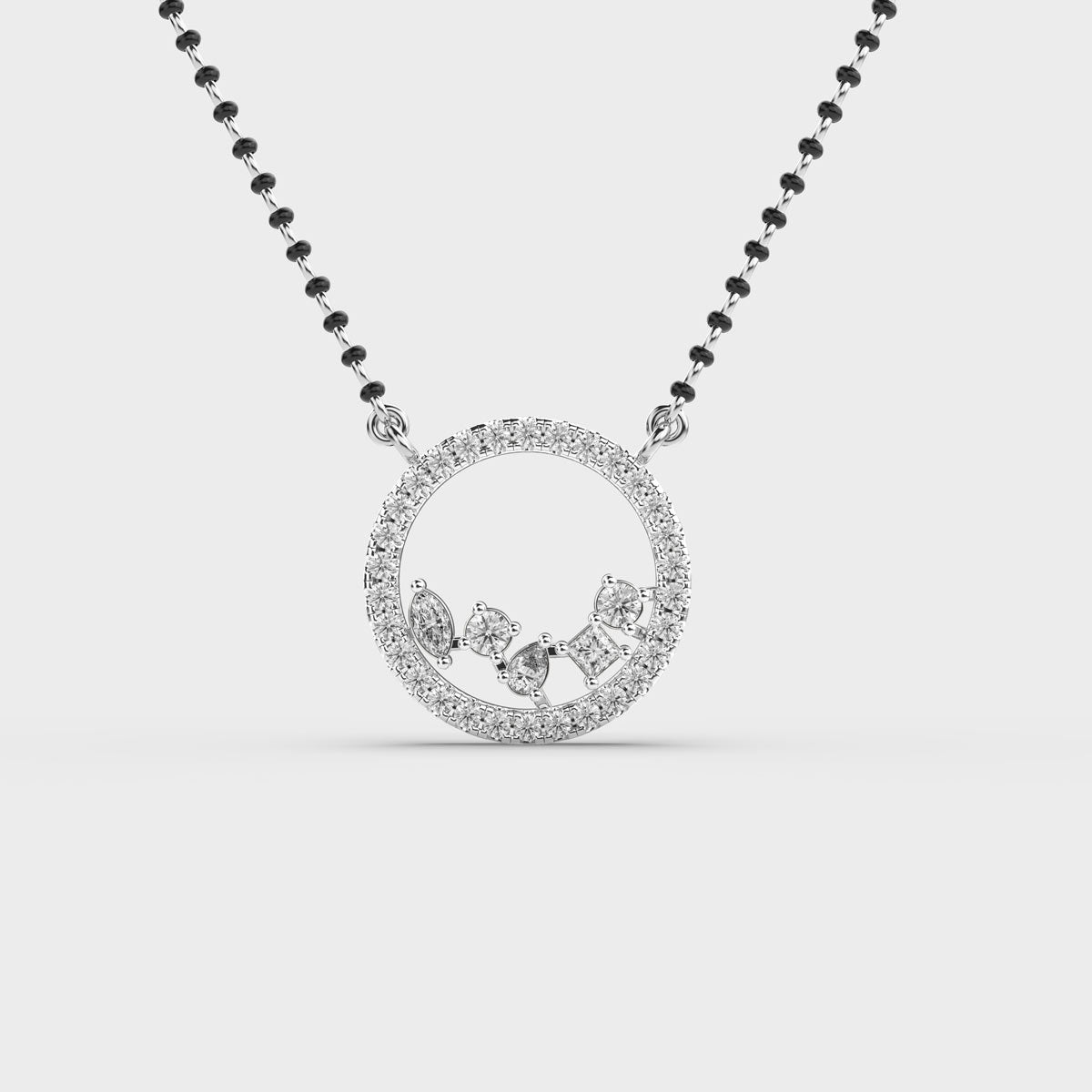 velvet circle diamond pendant