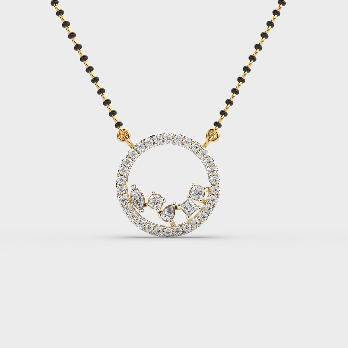 velvet circle diamond pendant