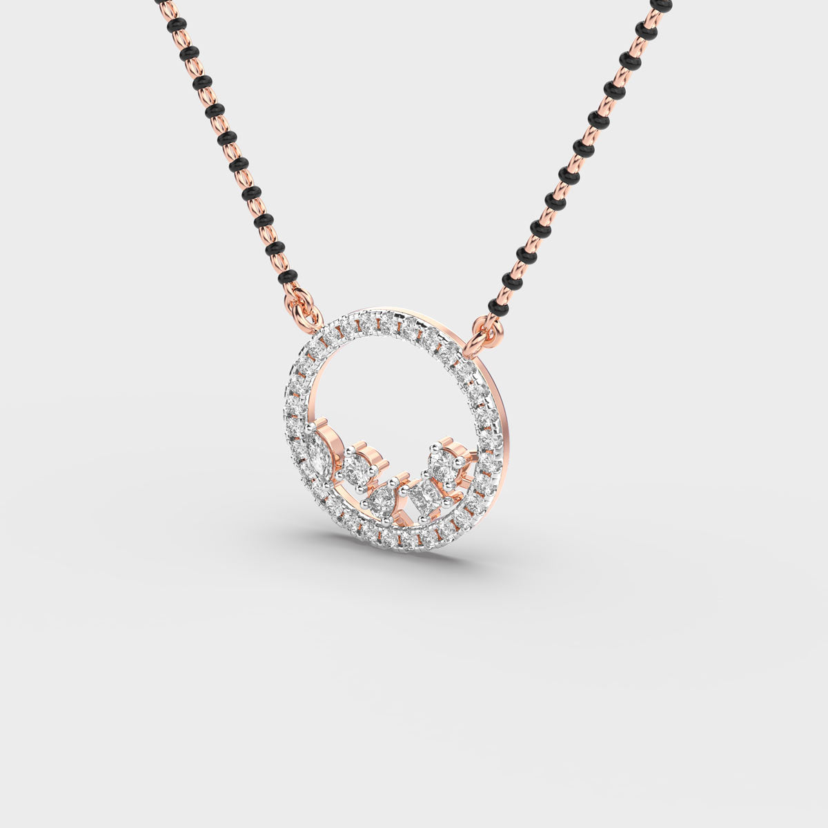 velvet circle diamond pendant