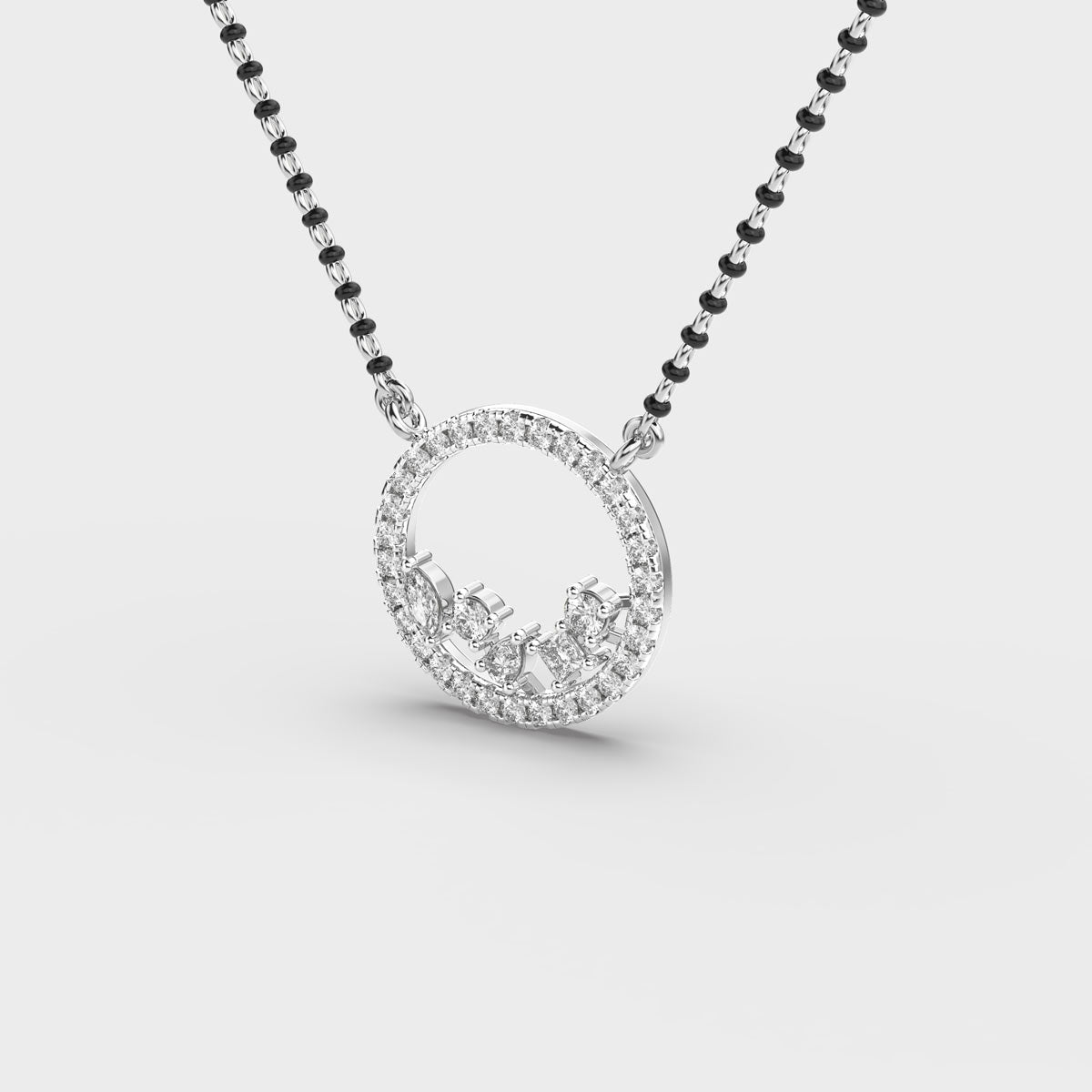 velvet circle diamond pendant