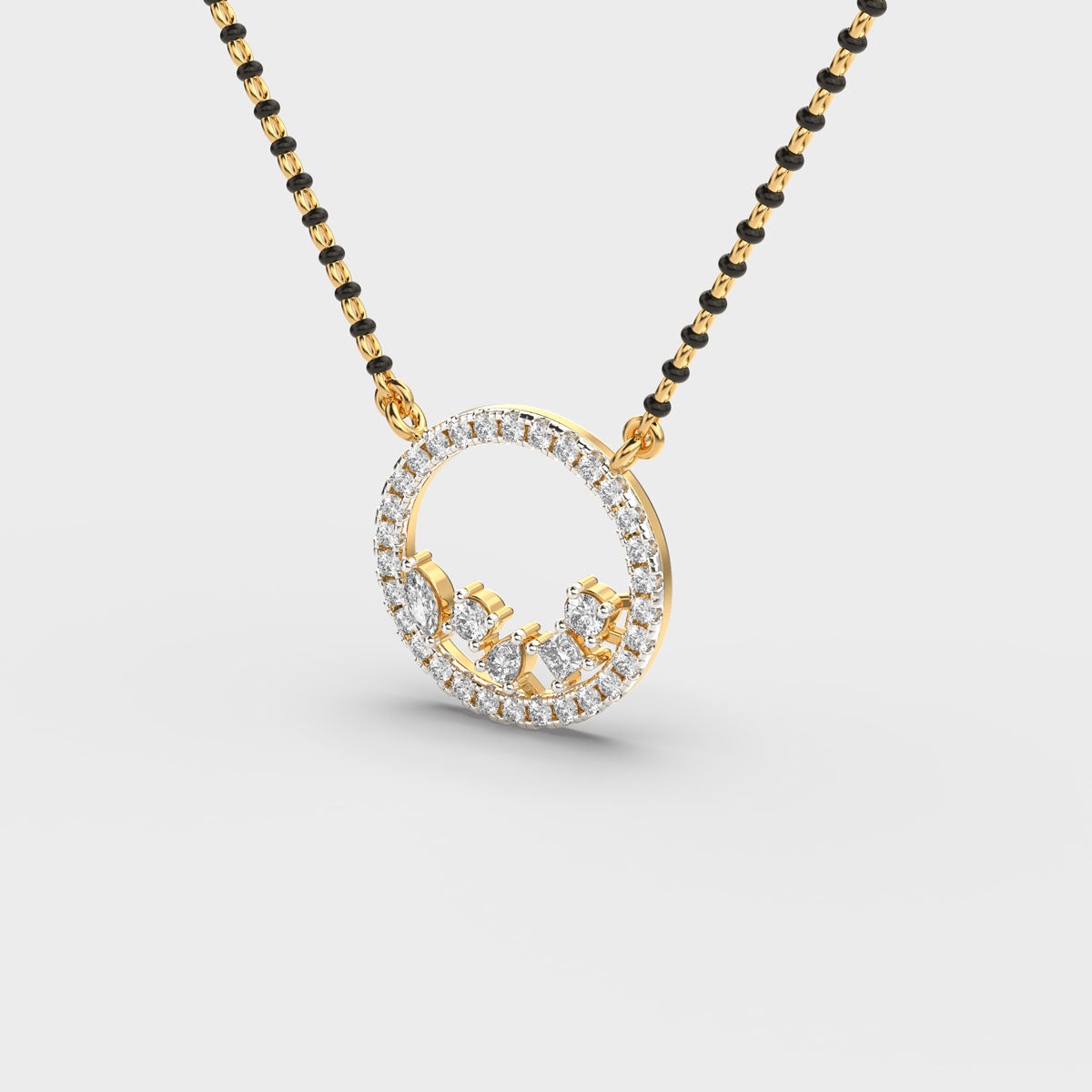 velvet circle diamond pendant