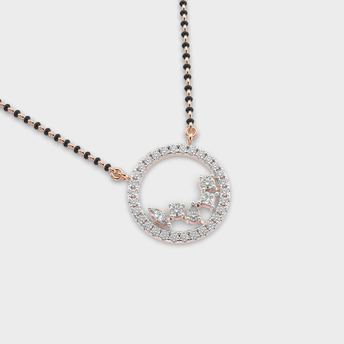 velvet circle diamond pendant