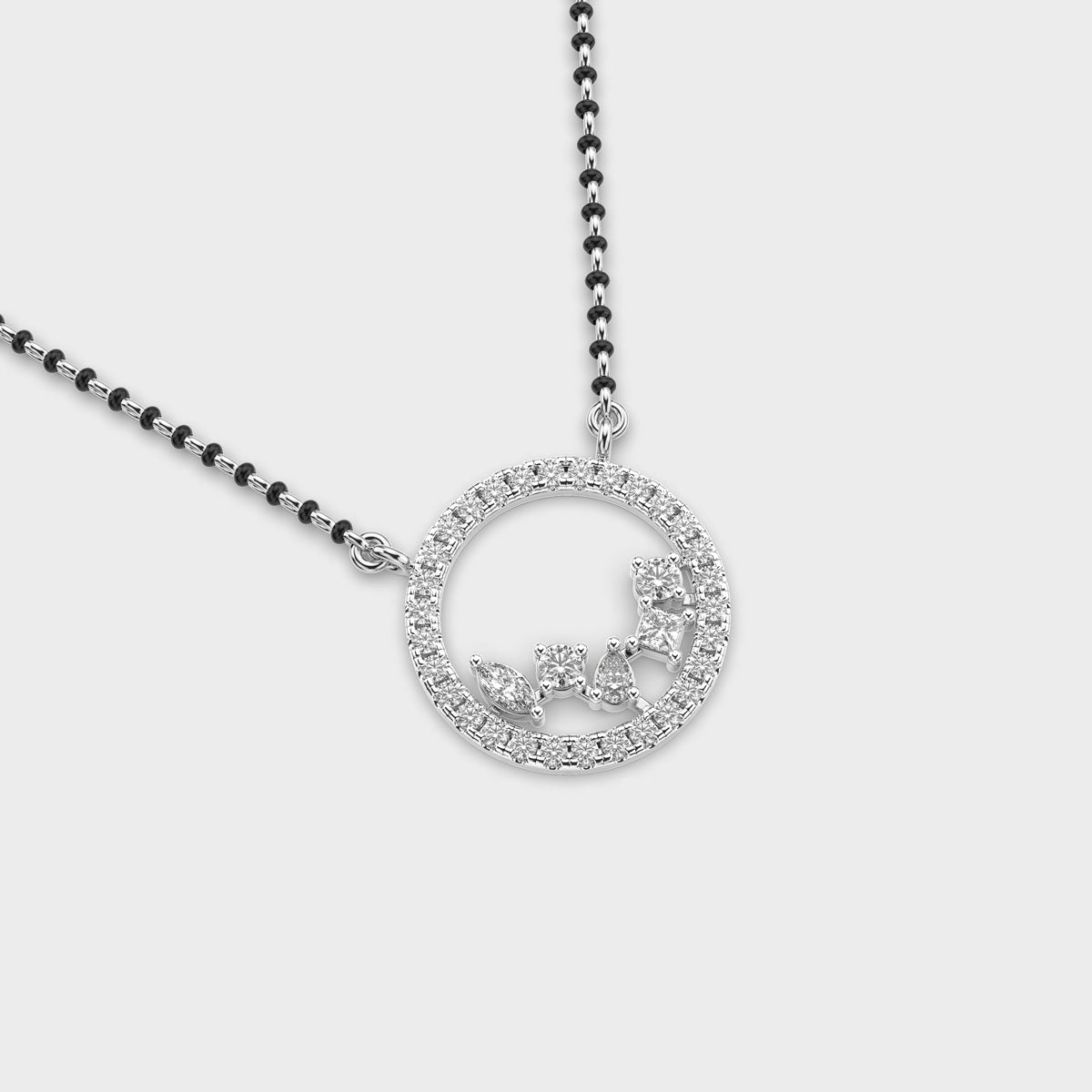 velvet circle diamond pendant