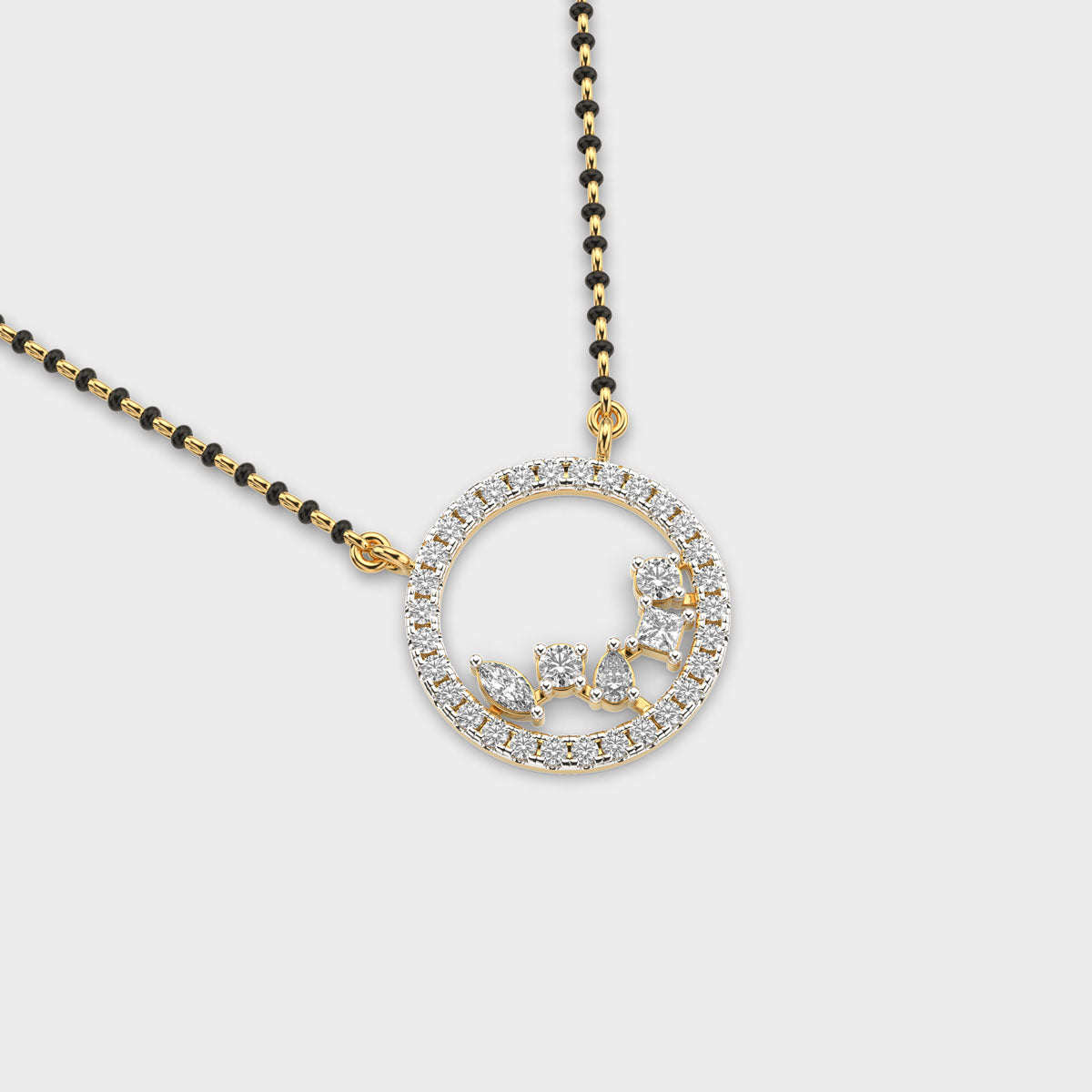 velvet circle diamond pendant