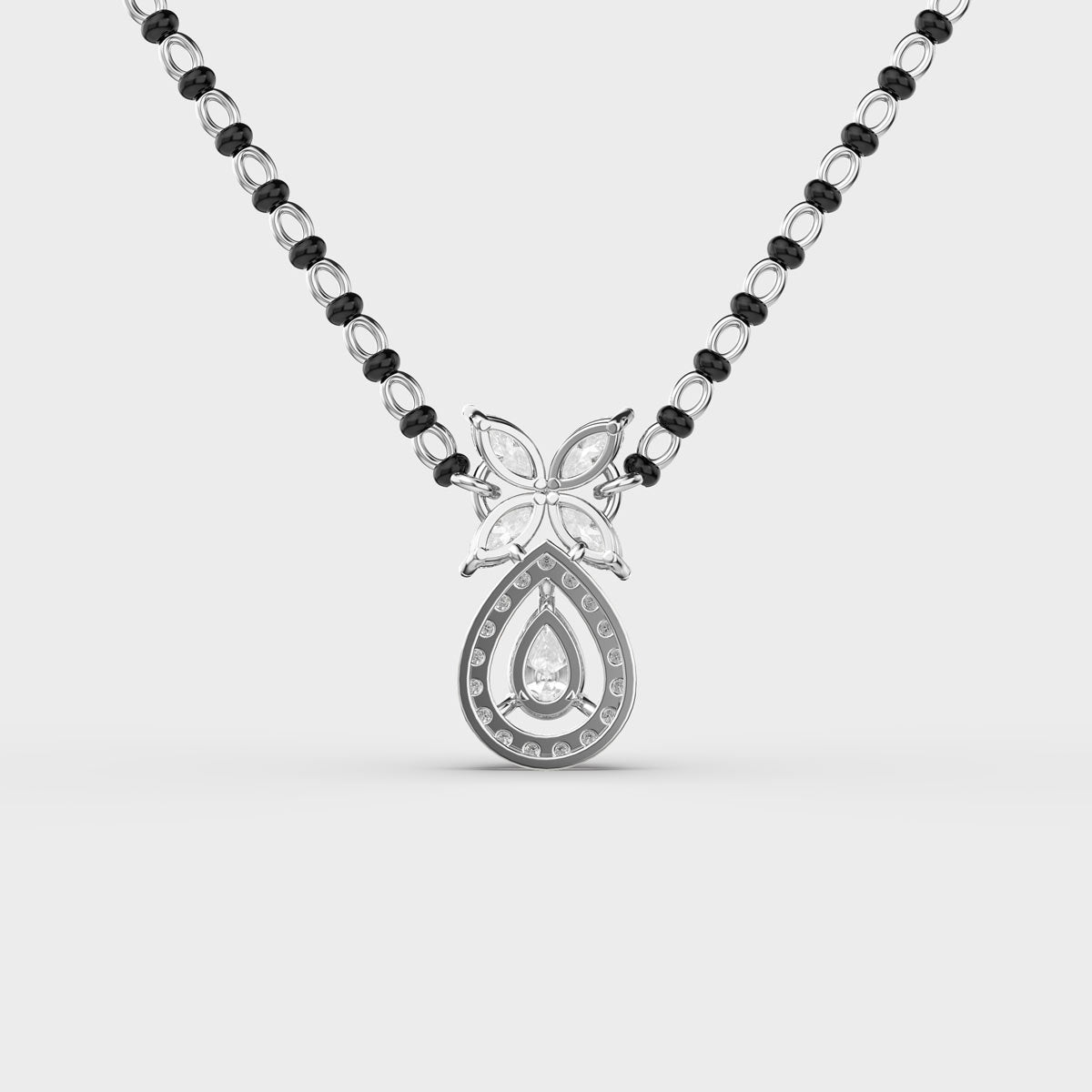 dewpetal drop diamond encrusted mangalsutra (with chain)