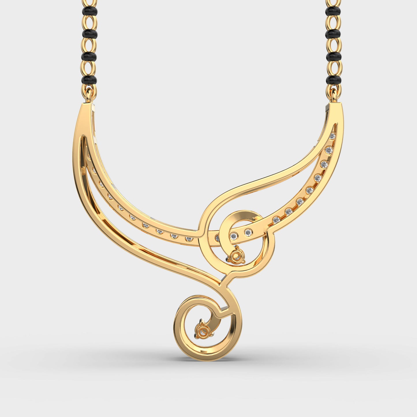 auraline spiral mangalsutra pendant