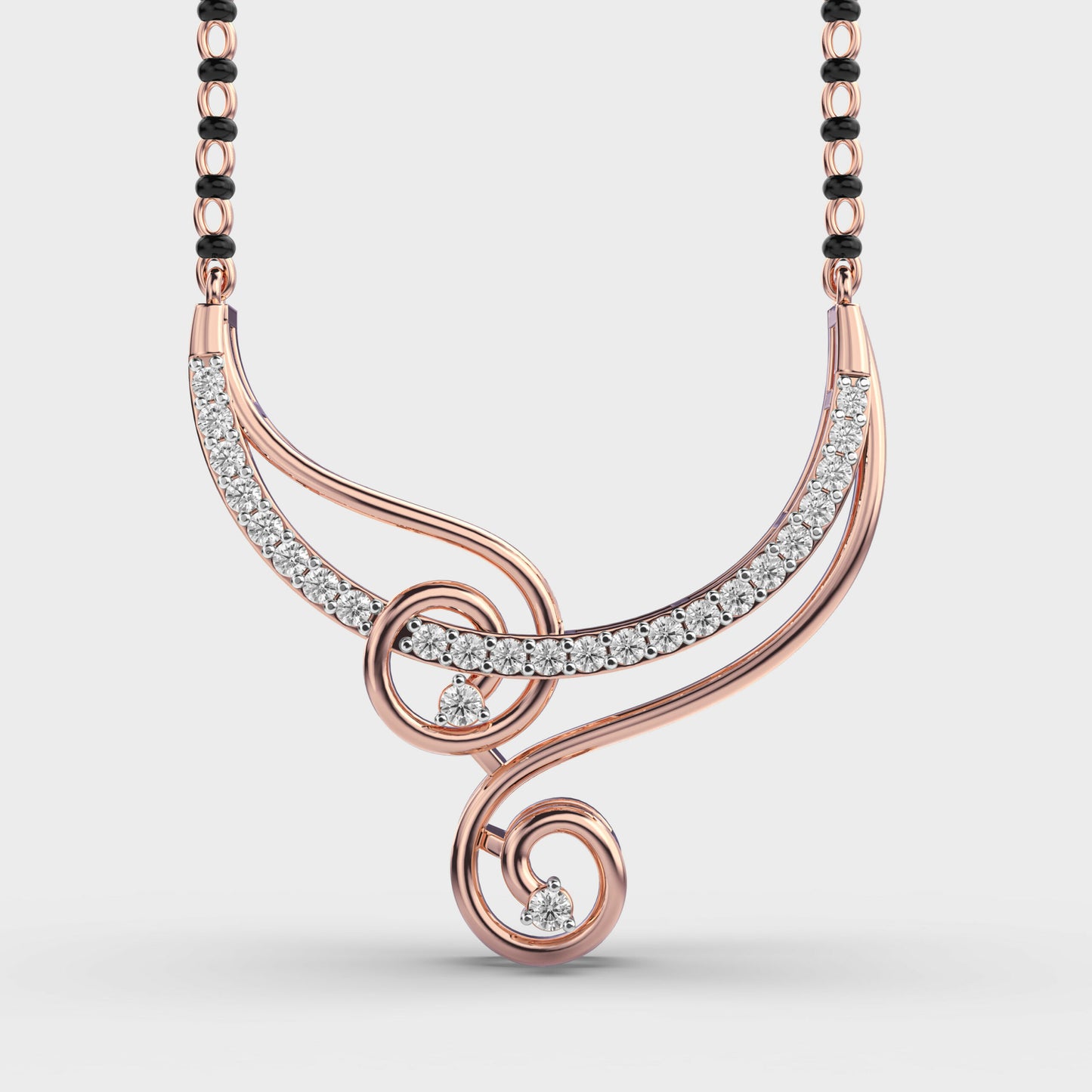auraline spiral mangalsutra pendant