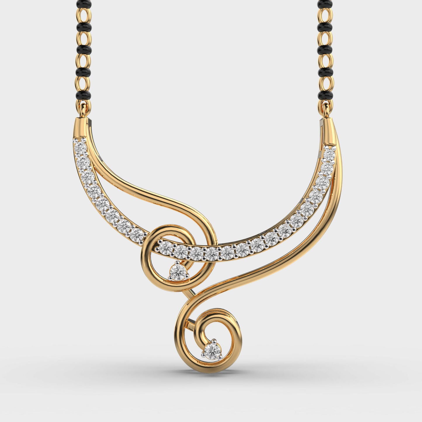 auraline spiral mangalsutra pendant