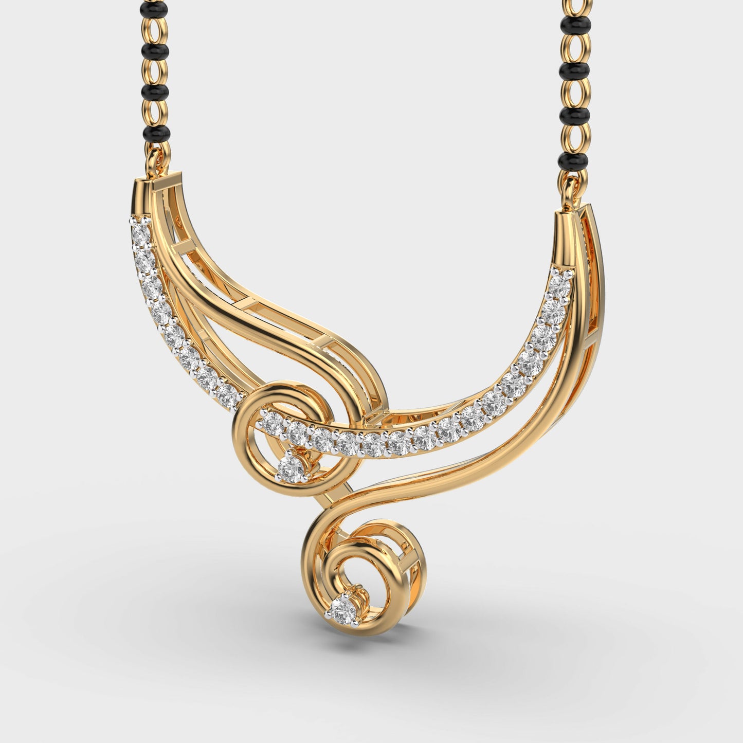 auraline spiral mangalsutra pendant