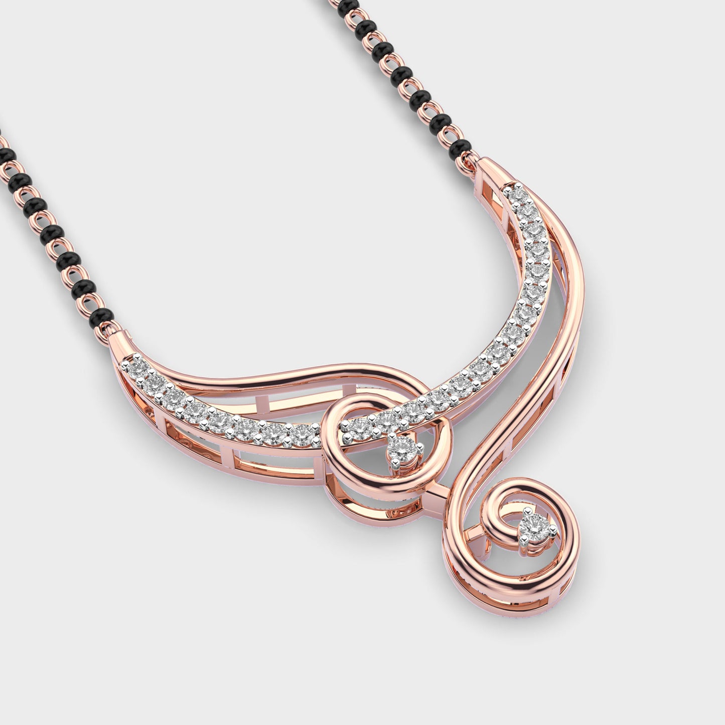 auraline spiral mangalsutra pendant
