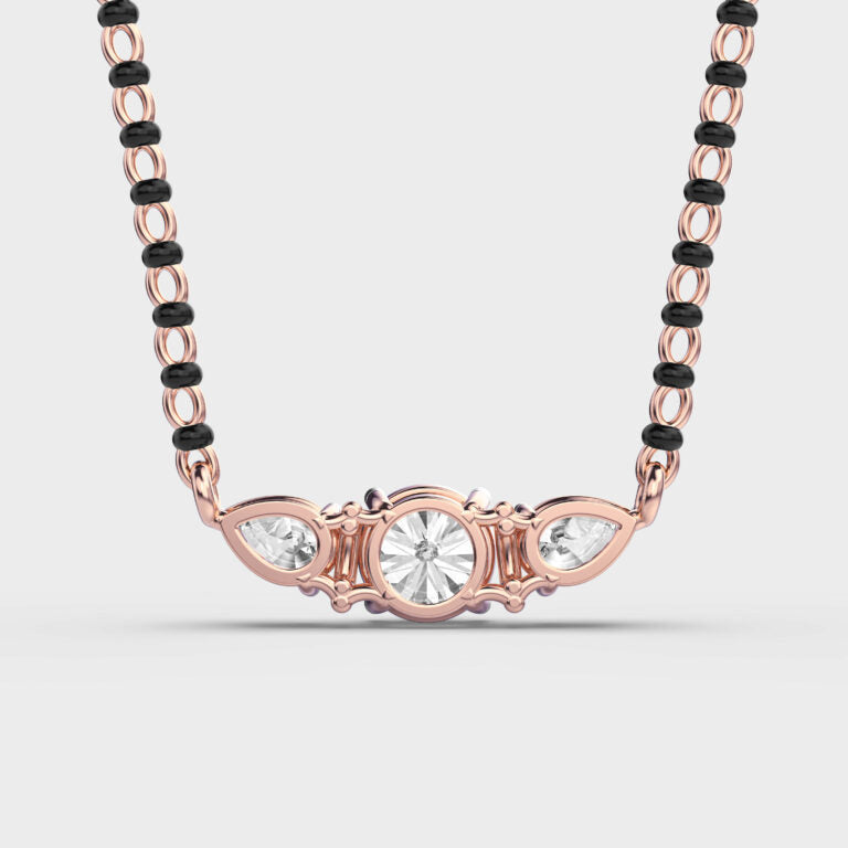 triple power diamond mangalsutra (with chain)