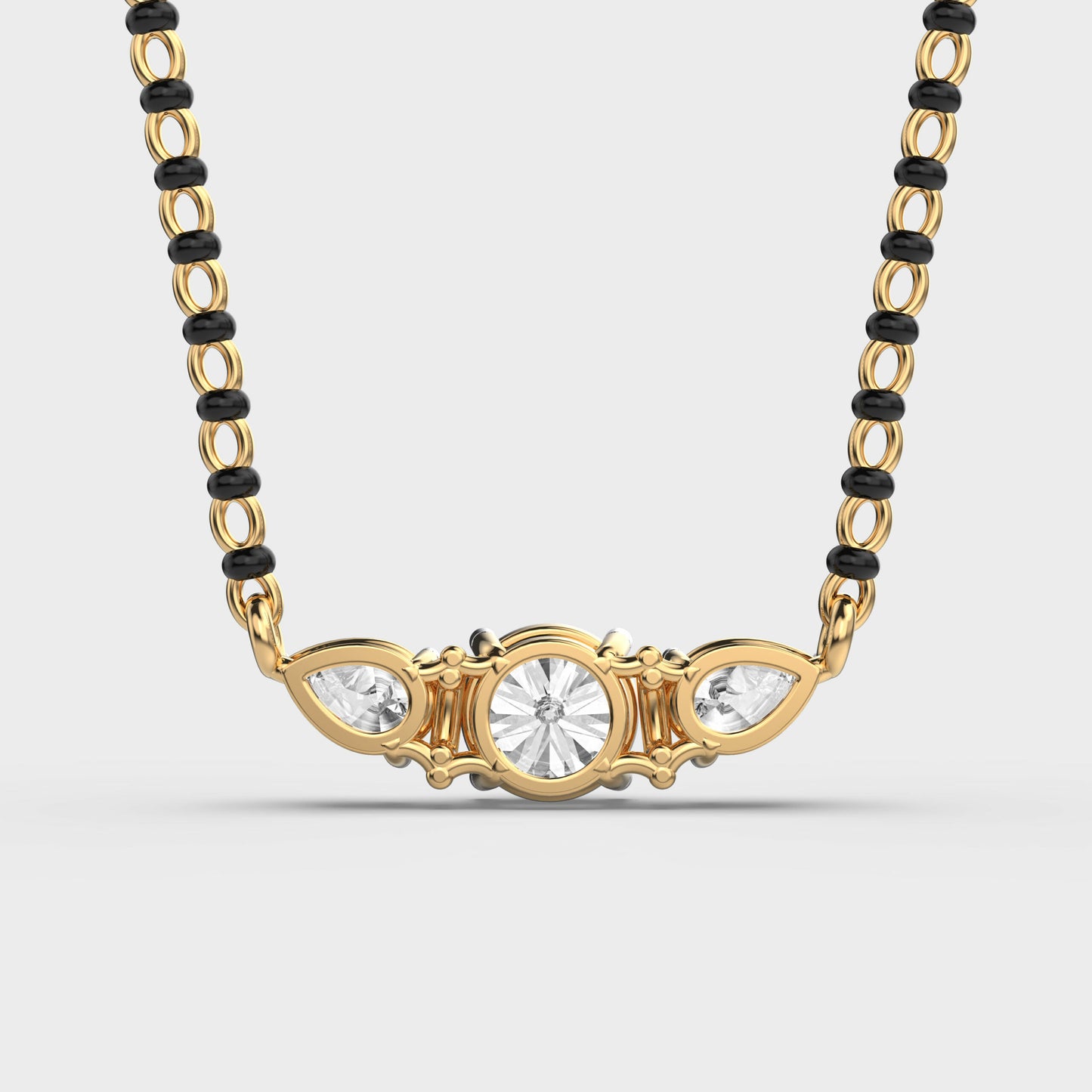 triple power diamond mangalsutra (with chain)