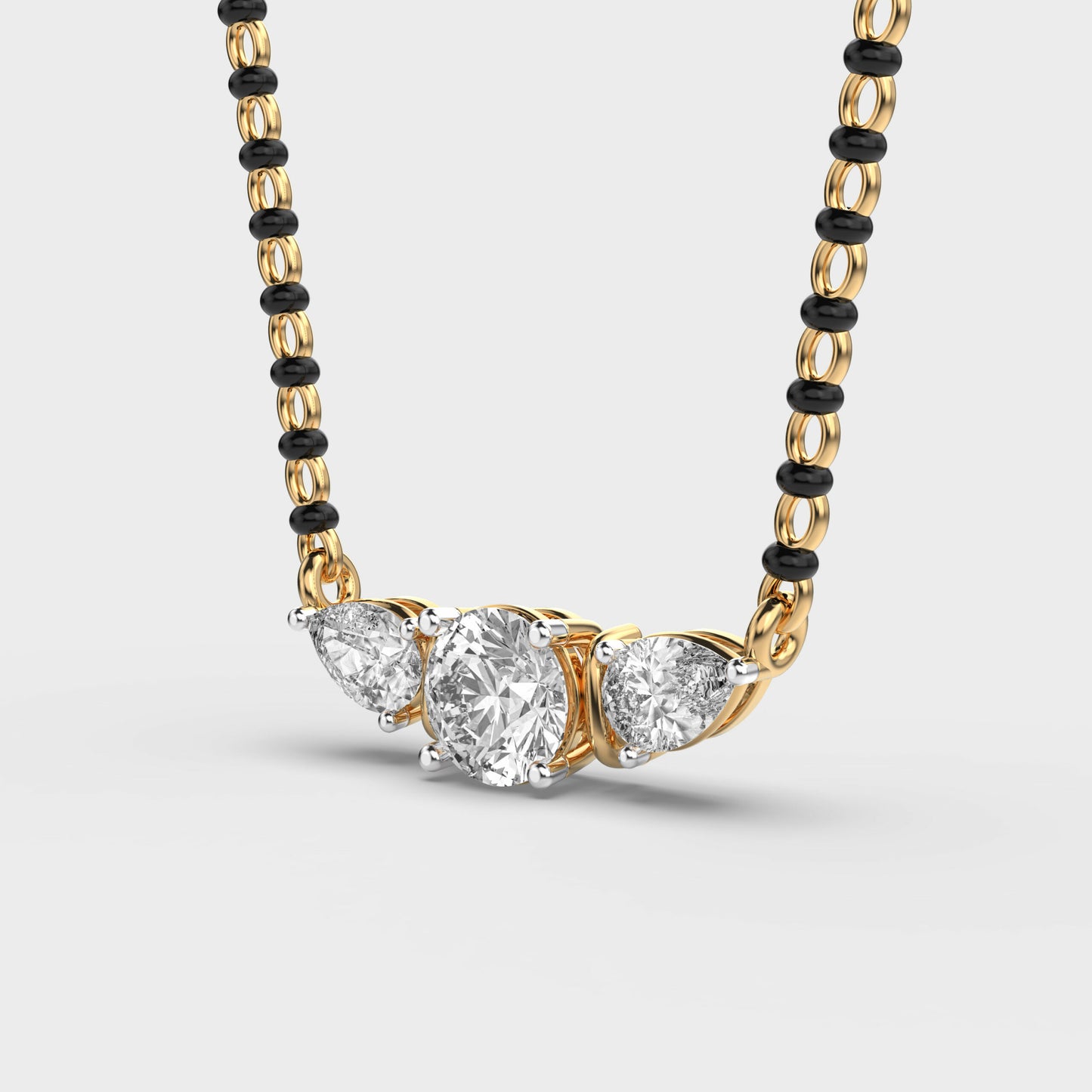 triple power diamond mangalsutra (with chain)