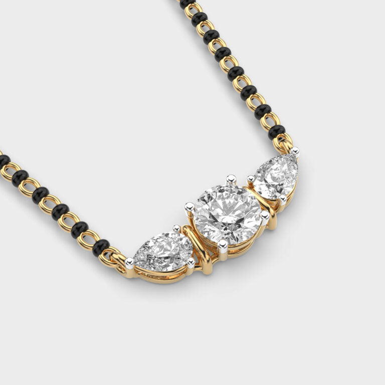 triple power diamond mangalsutra (with chain)