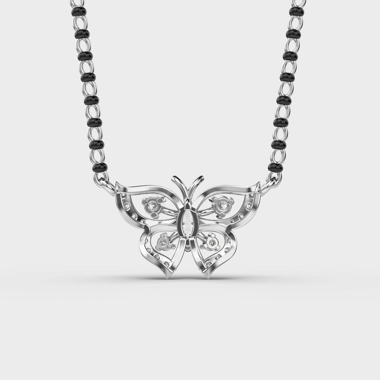 celestial flutter diamond butterfly pendant