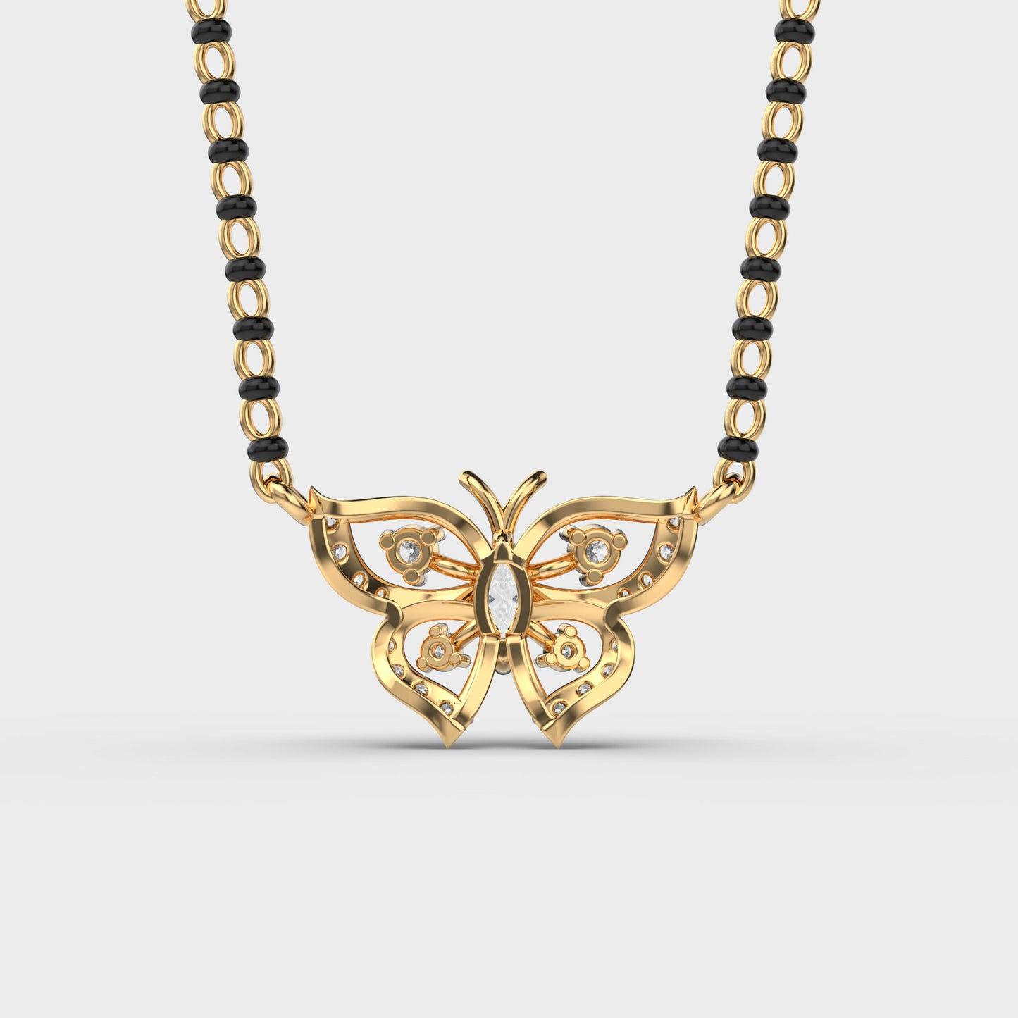 celestial flutter diamond butterfly pendant